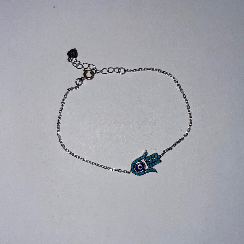 Sterling Silver Hamsah Evil Eye Bracelet  ✨ 🧿🪬🧿✨
